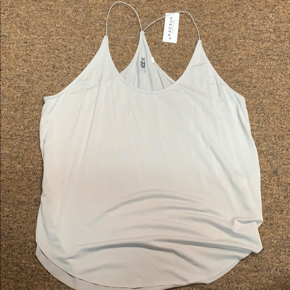 gray flowy tank top